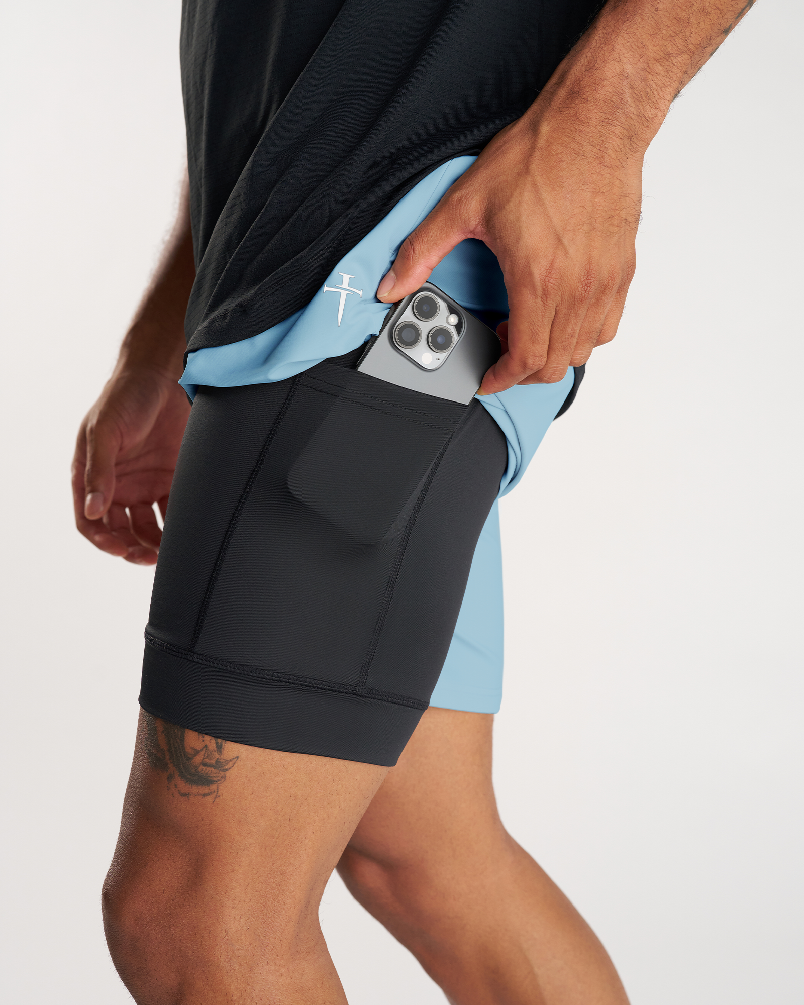 Vapor-Lite™ Liner Short "Cross" - Sky Blue